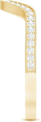 Certified Moissanite Enhancer Wedding Band D-Vs1 Quality, Moissanite Stackable Band For Women - Ready To Gift in Saudi Arabia