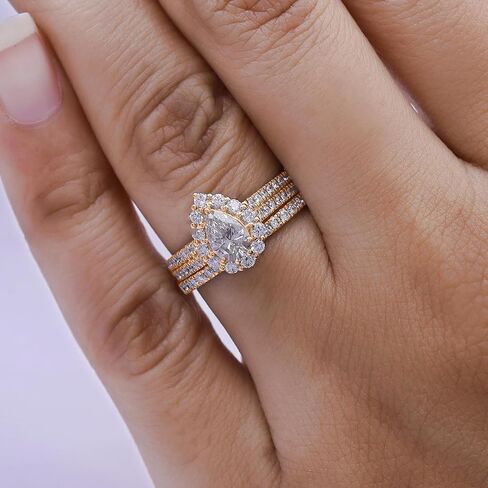 Savearth Diamonds 1 1/5 CT Round & Pearlab Diamond Diamond Halo خاتم زفاف من صفاء الزفاف في الذهب الصلب 14K (1.20 CTTW ، G-H/VS-SI) هدية المجوهرات للنساء in Saudi Arabia