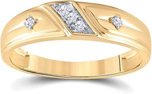 Jewels By Lux 14K Yellow Gold His Hers Round Diamond Cross Matching Wedding Set 1/5 Cttw, Womens Size 5-9, Mens Size 8-12 in Saudi Arabia