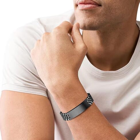 Gamtic Customized Watch Band Bracelet for Men - Personalized Stainless Steel Chunky Bracelets Wristband, with Jewelry Gift Box in Saudi Arabia
