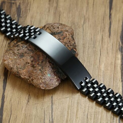 Gamtic Customized Watch Band Bracelet for Men - Personalized Stainless Steel Chunky Bracelets Wristband, with Jewelry Gift Box in Saudi Arabia