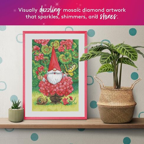 DIAMOND ART CLUB Skate Bird Diamond Painting Kit, Fun DIY Crafts for Adults, Round Diamond Art Canvas for Beginners, 9" x 9" (22.8cm x 22.8cm) in Saudi Arabia