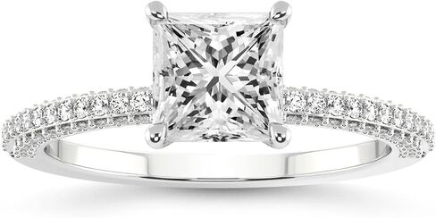 FRIENDLY DIAMONDS Lab Grown Diamond Ring For Women IGI Certified | 1-5 Carat Grace Micro Pave Eternity Diamond Ring | 14K Or 18K White, Yellow Or Rose Gold | FG-VS Quality in Saudi Arabia