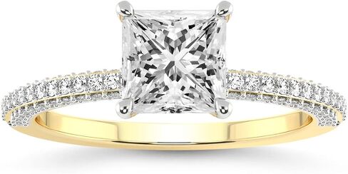 FRIENDLY DIAMONDS Lab Grown Diamond Ring For Women IGI Certified | 1-5 Carat Grace Micro Pave Eternity Diamond Ring | 14K Or 18K White, Yellow Or Rose Gold | FG-VS Quality in Saudi Arabia