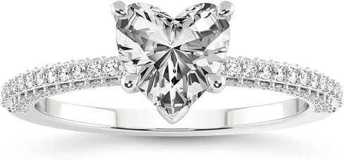 FRIENDLY DIAMONDS Lab Grown Diamond Ring For Women IGI Certified | 1-5 Carat Grace Micro Pave Eternity Diamond Ring | 14K Or 18K White, Yellow Or Rose Gold | FG-VS Quality in Saudi Arabia