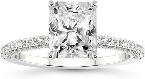 FRIENDLY DIAMONDS Lab Grown Diamond Ring For Women IGI Certified | 1-5 Carat Grace Micro Pave Eternity Diamond Ring | 14K Or 18K White, Yellow Or Rose Gold | FG-VS Quality in Saudi Arabia