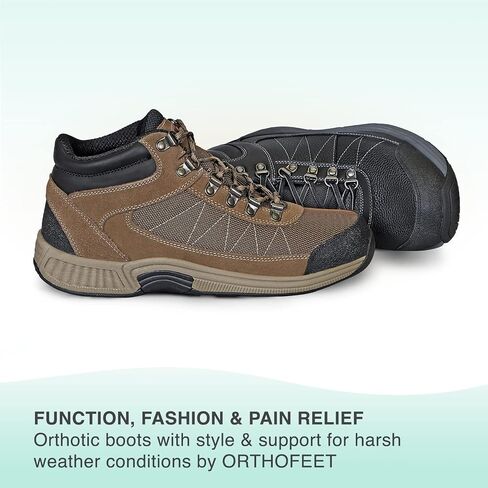 Orthofeet Men's Orthopedic Leather Hunter Boots in Saudi Arabia
