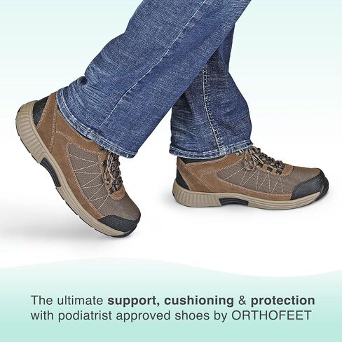 Orthofeet Men's Orthopedic Leather Hunter Boots in Saudi Arabia
