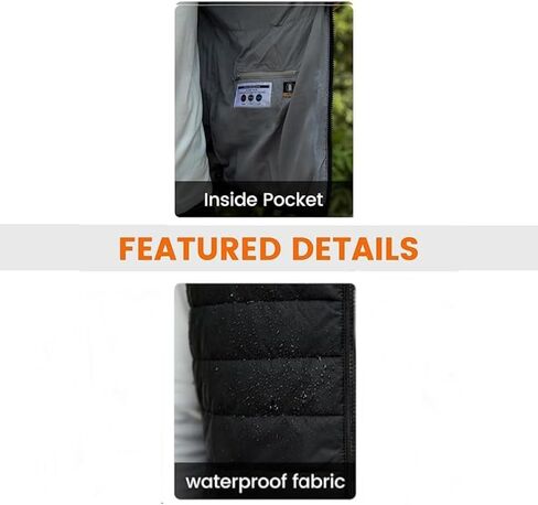 Heated Vest, Black Heating Vests Men, Electric Quilted Lightweight Winter Jacket for Golf,Skiing,Hunting in Saudi Arabia