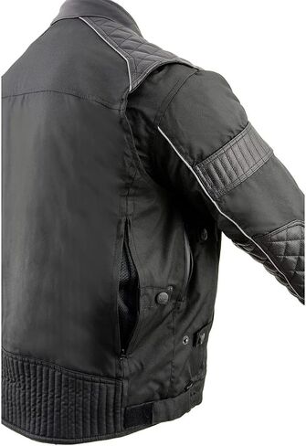 Milwaukee Leather MPM1735 Men's Black Textile Scooter Jacket with Leather Trim in Saudi Arabia
