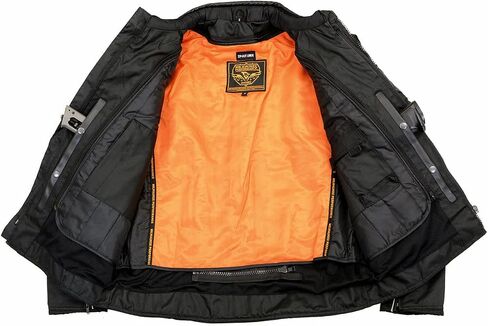 Milwaukee Leather MPM1735 Men's Black Textile Scooter Jacket with Leather Trim in Saudi Arabia