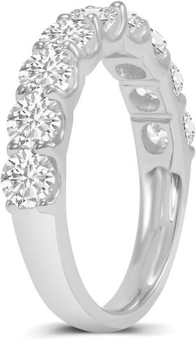 TimeLess Classics 14K Gold Lab Grown Nine Stone Diamond Anniversary Bands and Wedding Rings For Women (Available From 0.50-3 CTW) (Available Ring Size: 4.5 to 10) in Kuwait