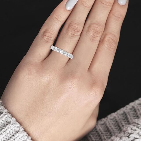 TimeLess Classics 14K Gold Lab Grown Nine Stone Diamond Anniversary Bands and Wedding Rings For Women (Available From 0.50-3 CTW) (Available Ring Size: 4.5 to 10) in Kuwait