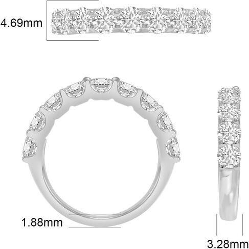 TimeLess Classics 14K Gold Lab Grown Nine Stone Diamond Anniversary Bands and Wedding Rings For Women (Available From 0.50-3 CTW) (Available Ring Size: 4.5 to 10) in Kuwait