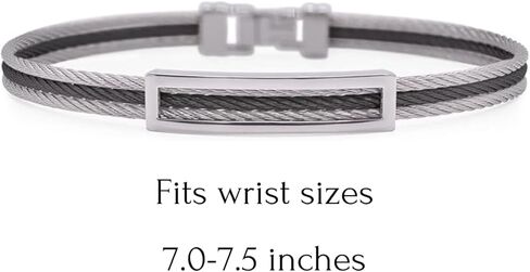 سوار معرف الكابل المفتوح - أساور الفولاذ المقاوم للصدأ الفاخرة للرجال - برازاليتيس بارا هومبريس - مجوهرات الرجال in Kuwait