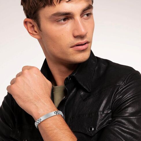 Personalized Engraved Bracelet for Men - Free Engraving Customized Bracelets,Hypoallergenic Stainless Steel Watch Band Link Chain Wristband,Trendy Adjustable Customizable Bracelet Jewelry for Women in Kuwait
