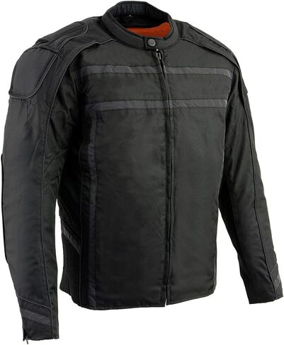 Milwaukee Leather MPM1735 Men's Black Textile Scooter Jacket with Leather Trim in Saudi Arabia