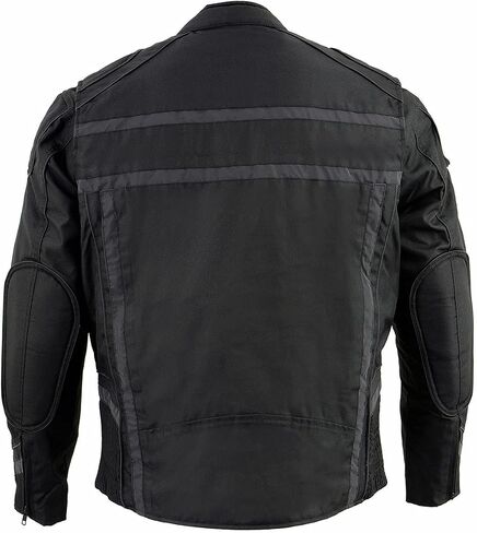 Milwaukee Leather MPM1735 Men's Black Textile Scooter Jacket with Leather Trim in Saudi Arabia