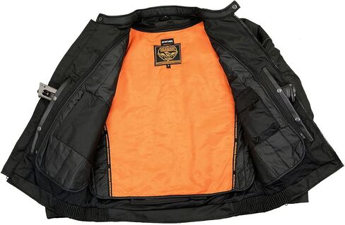Milwaukee Leather MPM1735 Men's Black Textile Scooter Jacket with Leather Trim in Saudi Arabia