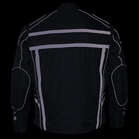 Milwaukee Leather MPM1735 Men's Black Textile Scooter Jacket with Leather Trim in Saudi Arabia