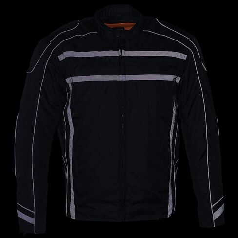 Milwaukee Leather MPM1735 Men's Black Textile Scooter Jacket with Leather Trim in Saudi Arabia