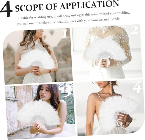 Artibetter Wedding Handheld Pearl Fan مع لهجات ملحقات زفاف أنيقة لدعائم التصوير الفوتوغرافي ومستلزمات الحفلات in Kuwait