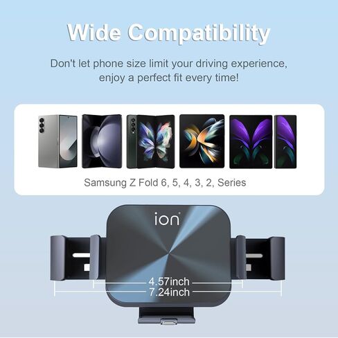 2-in-1 Qi Wireless Fast Charge 2-Coils FOD Sensor Auto Clamping Universal Long Extension Car Mount in Saudi Arabia