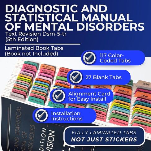 Book Tabs for Prescriber's Guide: Stahl's 8th Edition. Laminated, Color-Coded, and Removable with Alignment Card for Easy Installation (Book not Included) in Saudi Arabia