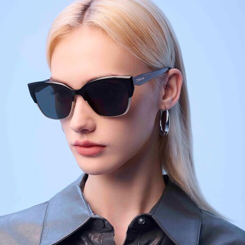 BOLON Women Stylish Eyebrow Cat Eye Polarized Sunglasses BL6110 Dubai 55mm, Exclusive Eyewear Brand of EssilorLuxottica in Saudi Arabia