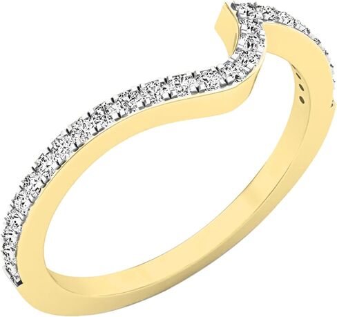 Dazzlingrock Collection 0.20 Cttw Round White Diamond Eternity Style Wedding Contour Guard Band for Women (Color I-J, Clarity I1-I3) in Solid Gold in Saudi Arabia