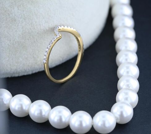 Dazzlingrock Collection 0.20 Cttw Round White Diamond Eternity Style Wedding Contour Guard Band for Women (Color I-J, Clarity I1-I3) in Solid Gold in Saudi Arabia