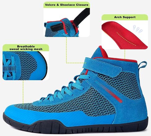 Hsyooes Mens Wrestling Shoes Boxing Shoe Fitness Sneakers in Saudi Arabia