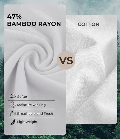 BAMBOO COOL Men’s Undershirts Slim Fit V-Neck/Crewneck, Moisture-Wicking T-Shirts Soft Stretch White Tees for Men, 3 Pack in Kuwait
