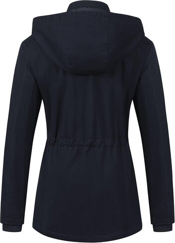 Pursky Women's Cotton Anorak Lightweight Military Jacket Warm Utility Casual Coat With Removable Hood in Kuwait