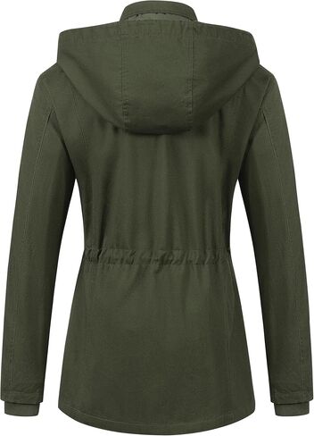 Pursky Women's Cotton Anorak Lightweight Military Jacket Warm Utility Casual Coat With Removable Hood in Kuwait