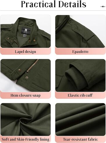 Pursky Women's Cotton Anorak Lightweight Military Jacket Warm Utility Casual Coat With Removable Hood in Kuwait