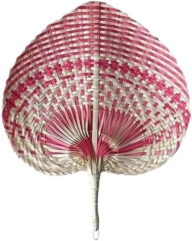 Art Craft Handmade Rattan Fan Ethnic Style Straw Woven Fans Chinese Style Hand Fan Living Room(Green) in Saudi Arabia