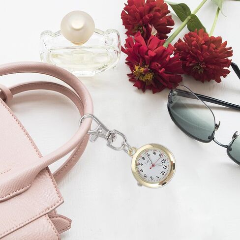 Balacoo Clip On Pocket Watch with Key Buckle and Necklace Hanging Decorative Watch in Saudi Arabia