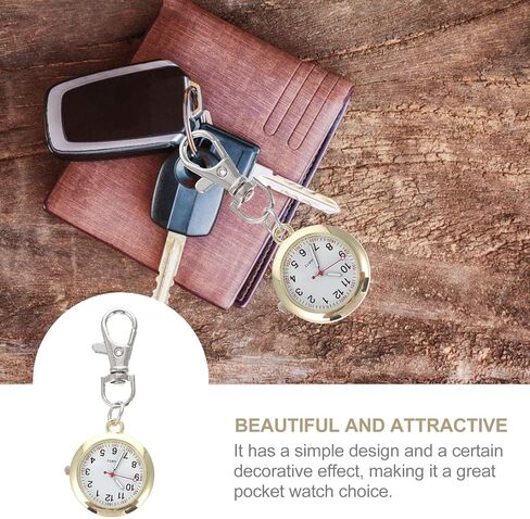 Balacoo Clip On Pocket Watch with Key Buckle and Necklace Hanging Decorative Watch in Saudi Arabia
