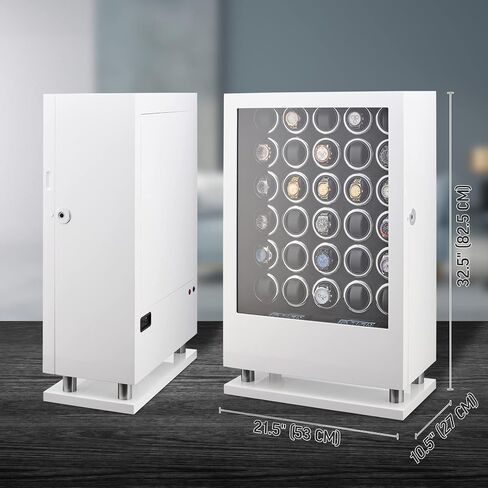 30 Watch Winder with Fingerprint Lock and Large Storage Drawer (White) in Saudi Arabia
