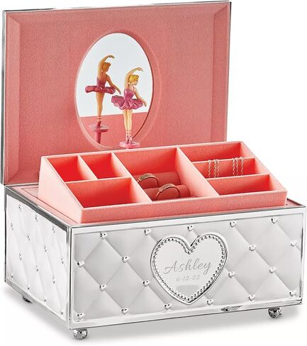 Lenox Personalized Childhood Memories Ballerina Jewelry Box, Custom Engraved Musical Jewelry Organizer, My First Jewelry Box for Kids, Children, Little Girls in Saudi Arabia