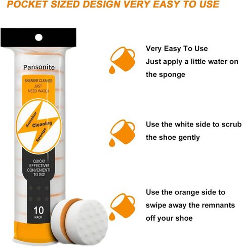 Pansonite Instant Sole and Sneaker Cleaner, Premium Dual-Sided Sponge Shoe Cleaner Perfect for Shoe Soles Cleaning (10 Pack) in Saudi Arabia