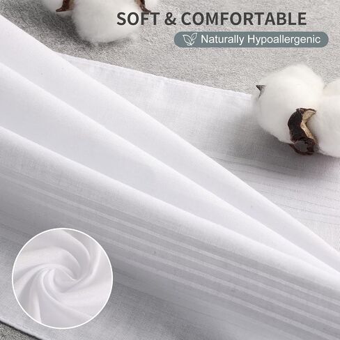 12 Pack Handkerchiefs for men, 100% Soft Cotton 16x16 Inch Men's Handkerchiefs, White Classic Pocket Hankies in Kuwait