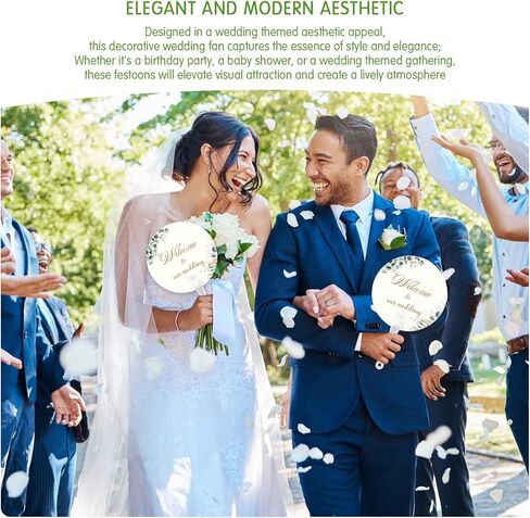 100 Pcs Wedding Fans for Guests Bulk Welcome to our Wedding Plastic Handheld Fans for Party Decor Welcome Bag Stuffers in Kuwait