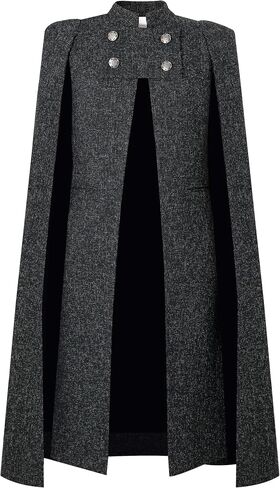 CHIC STAR Womens Tweed Cape Duster Coat in Saudi Arabia