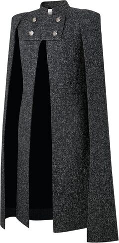 CHIC STAR Womens Tweed Cape Duster Coat in Saudi Arabia