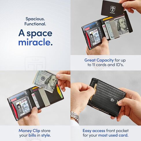 TRAVANDO Mens Slim Wallet with Money Clip AUSTIN RFID Blocking Bifold Credit Card Holder for Men with Gift Box in Saudi Arabia