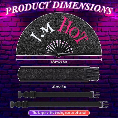 Large Rave Fan UV Glow Hand Fan with Holster for Men/women, Disco Party Favor for Edm Music Festival Club Rave Accessories(Cool Style) in Saudi Arabia