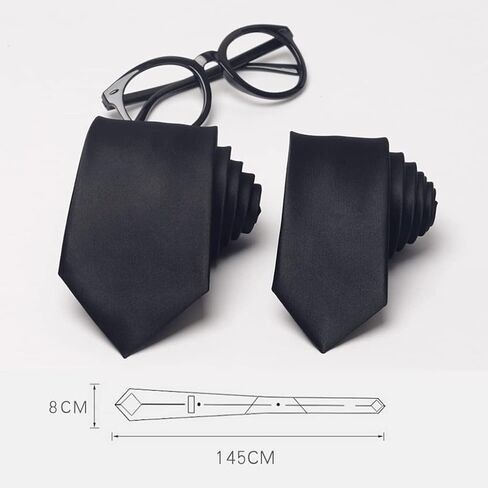 Men Black Stripe Necktie - ربطة عنق بوليستر مصنوعة يدويًا لراحة الأعمال غير الرسمية - الراحة ذات الجودة المتميزة للرجال في أي مناسبة in Saudi Arabia
