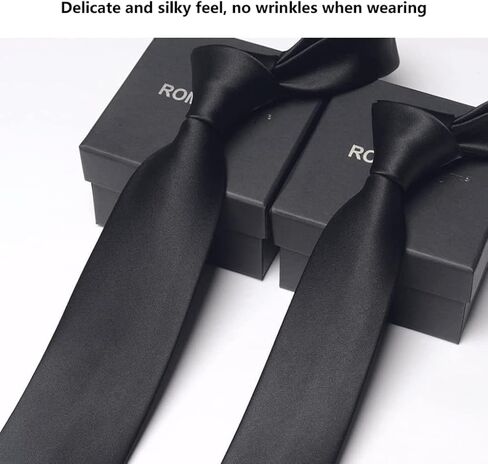 Men Black Stripe Necktie - ربطة عنق بوليستر مصنوعة يدويًا لراحة الأعمال غير الرسمية - الراحة ذات الجودة المتميزة للرجال في أي مناسبة in Saudi Arabia